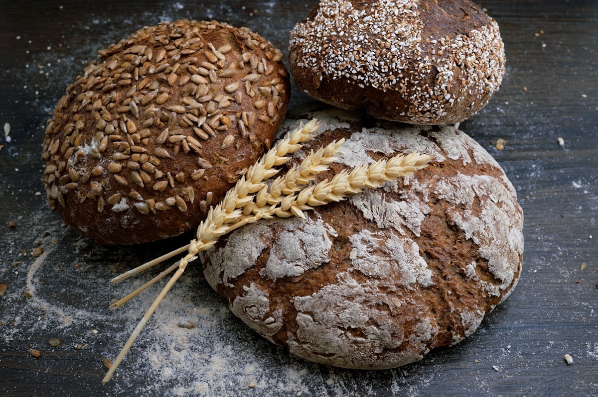 Healthy baking ingredients and finished baked goods